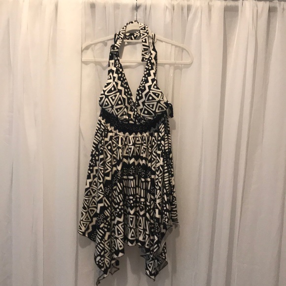 Dots Black & White Halter Dress Size M - Picture 3 of 8